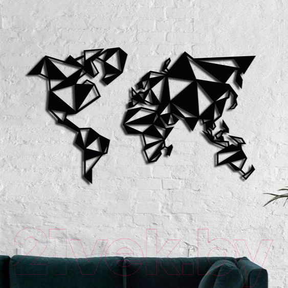 Изображение товара Декор настенный Arthata Геометрическая карта 120x70-B / 057-5 (черный)