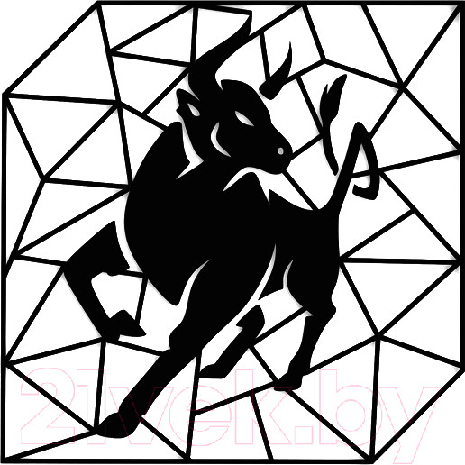 Изображение товара Декор настенный Arthata Бык 50x50-B / 058-1 (черный)