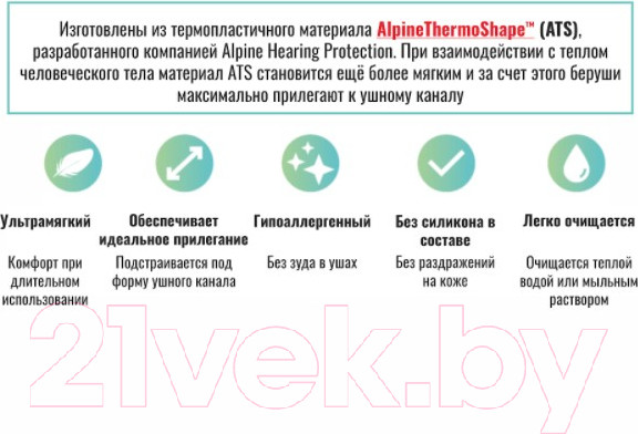 Изображение товара Беруши для сна Alpine Hearing Protection SleepSoft Minigrip / 111.21.155