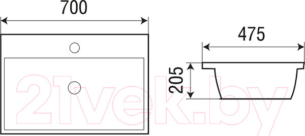 Изображение товара Умывальник WeltWasser Deilbach 7608-70