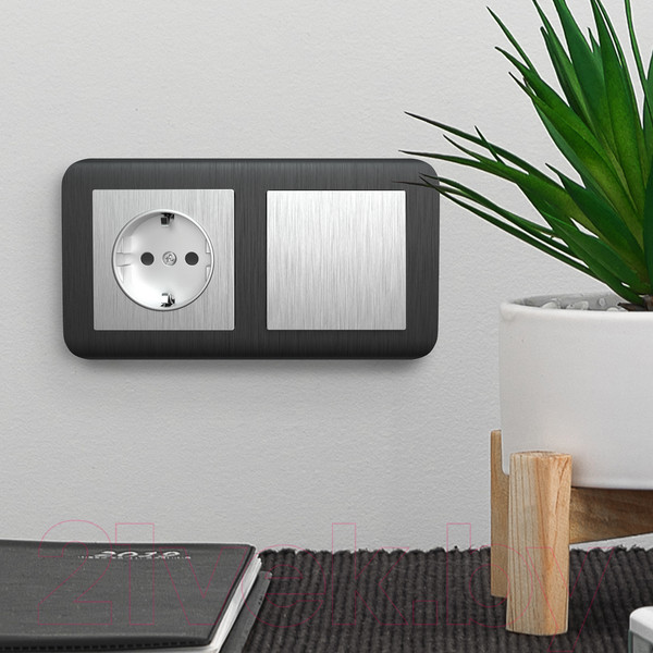 Изображение товара Выключатель Werkel W1112009 / a051348 (серебристый рифленый)