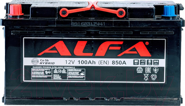 Изображение товара Автомобильный аккумулятор ALFA battery Hybrid L (100 А/ч)
