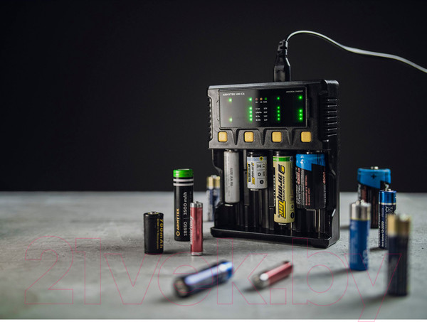 Изображение товара Зарядное устройство для аккумуляторов Armytek Uni C4 Plug Type C (A04501C)