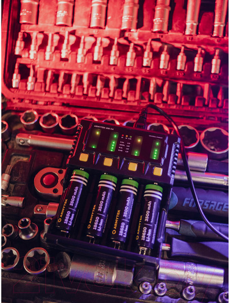 Изображение товара Зарядное устройство для аккумуляторов Armytek Uni C4 Plug Type C (A04501C)