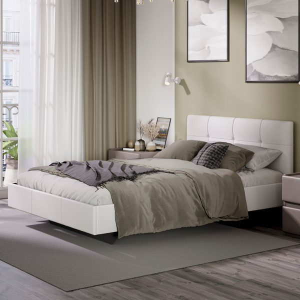 Изображение товара Полуторная кровать ТриЯ Элис тип 1 с мягкой обивкой 140x200 (белый)