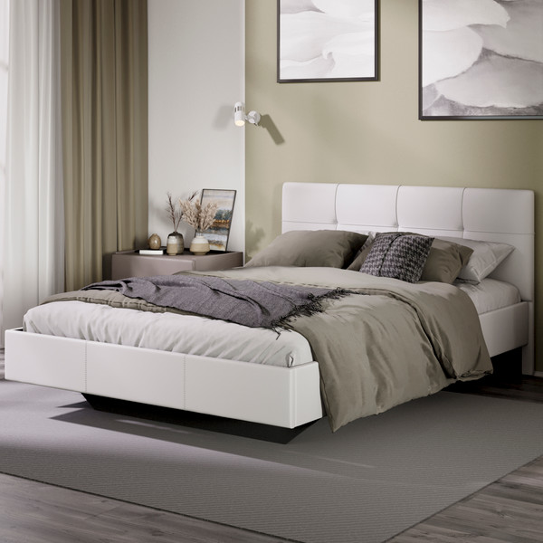 Изображение товара Полуторная кровать ТриЯ Элис тип 1 с мягкой обивкой 140x200 (белый)