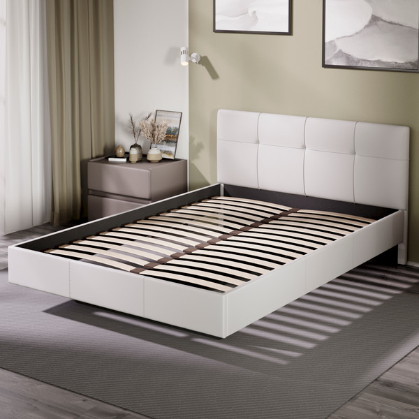 Изображение товара Полуторная кровать ТриЯ Элис тип 1 с мягкой обивкой 140x200 (белый)