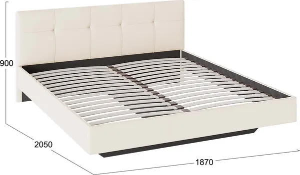 Изображение товара Двуспальная кровать ТриЯ Элис тип 1 с мягкой обивкой 180x200 (светлый)