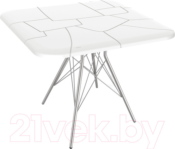 Изображение товара Обеденный стол Sheffilton SHT-TU2-1/TT30 83x83 (белый/хром лак)