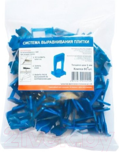 Изображение товара Клипсы для выравнивания плитки Farton 1мм (80шт)