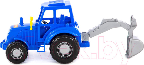 Изображение товара Трактор игрушечный Полесье Мастер с лопатой / 84873 (синий)