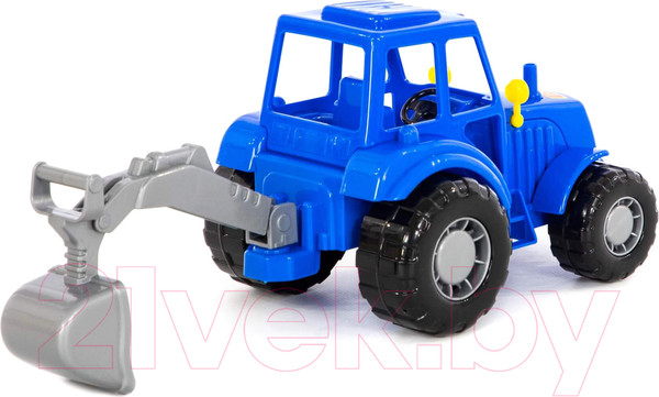 Изображение товара Трактор игрушечный Полесье Мастер с лопатой / 84873 (синий)