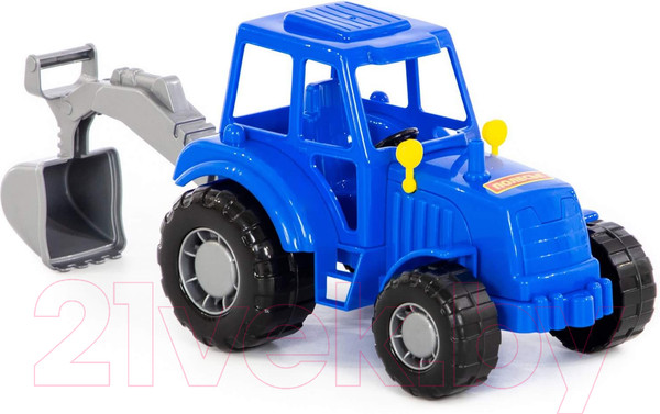 Изображение товара Трактор игрушечный Полесье Мастер с лопатой / 84873 (синий)