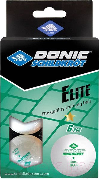 Изображение товара Набор мячей для настольного тенниса Donic Schildkrot Elite (6шт, белый)