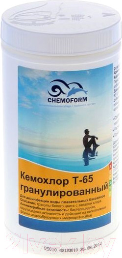 Изображение товара Средство для бассейна дезинфицирующее Chemoform Кемохлор Т-65 гранулированное (1кг)