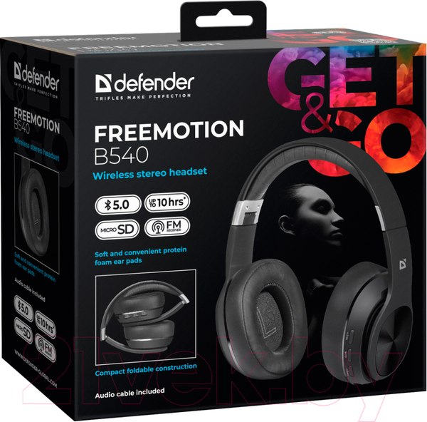 Изображение товара Беспроводные наушники Defender FreeMotion B540 / 63540 (черный)