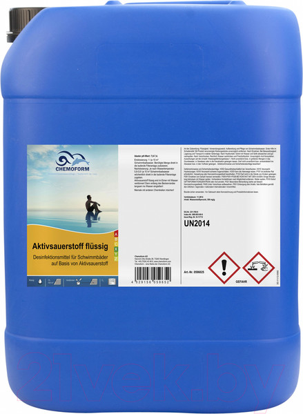 Изображение товара Средство для бассейна дезинфицирующее Chemoform Активный кислород жидкое (22кг)