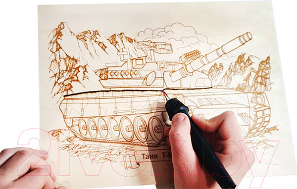 Изображение товара Доска для выжигания Десятое королевство Танк Т-80УМ1 / 04128