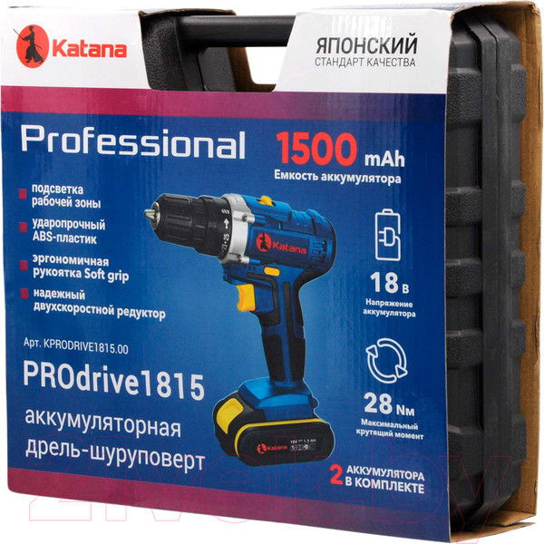 Изображение товара Аккумуляторная дрель-шуруповерт Katana PROdrive 1815 (кейс)