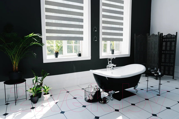 Изображение товара Рулонная штора АС МАРТ Вудэн 48x160 (серый)