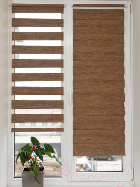 Изображение товара Рулонная штора АС МАРТ Вудэн 78x160 (кофейный)