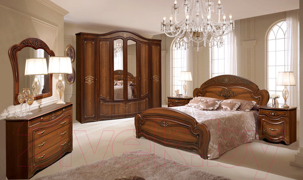 Изображение товара Комплект мебели для спальни ФорестДекоГрупп Луиза 6.1 (орех)