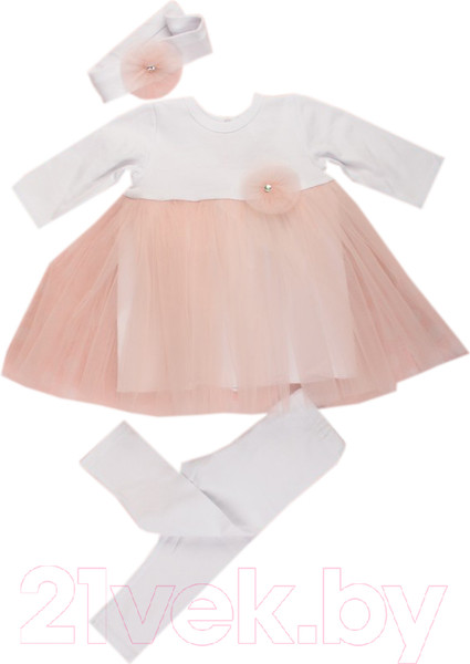 Изображение товара Набор для крещения Awis 2130 (р.74, белый/нежно-розовый)