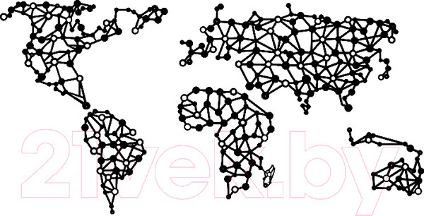 Изображение товара Декор настенный Arthata Карта-Полигоны 180x110-B / 063-5 (черный)