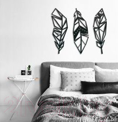 Изображение товара Декор настенный Arthata Три пера 40x55-B / 065-3 (черный)