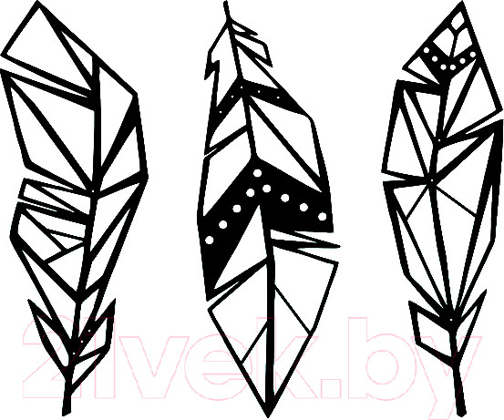 Изображение товара Декор настенный Arthata Три пера 40x55-B / 065-3 (черный)