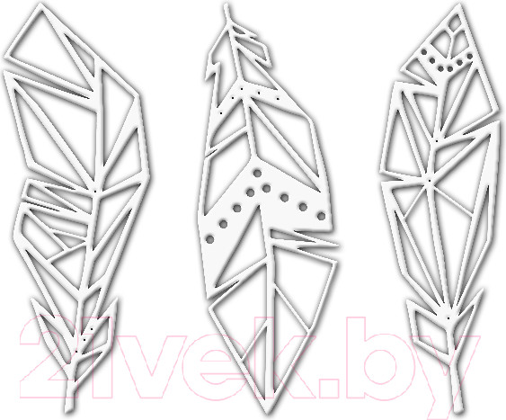 Изображение товара Декор настенный Arthata Три пера 100x70-V / 065-3 (белый)