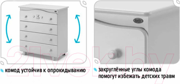 Изображение товара Комод пеленальный Nuovita Lusso (слоновая кость)