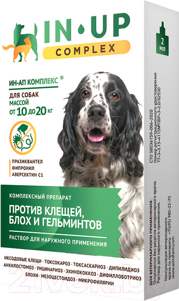 Изображение товара Капли от блох IN-UP Для собак (2 мл (1x5))