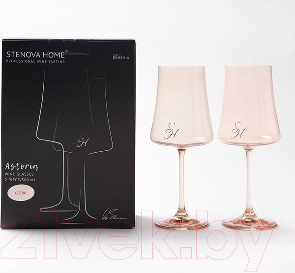 Изображение товара Набор бокалов Stenova Home Home Astoria Coral 611018 (2шт)
