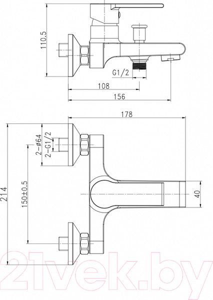 Изображение товара Смеситель Cersanit Brasko 63108