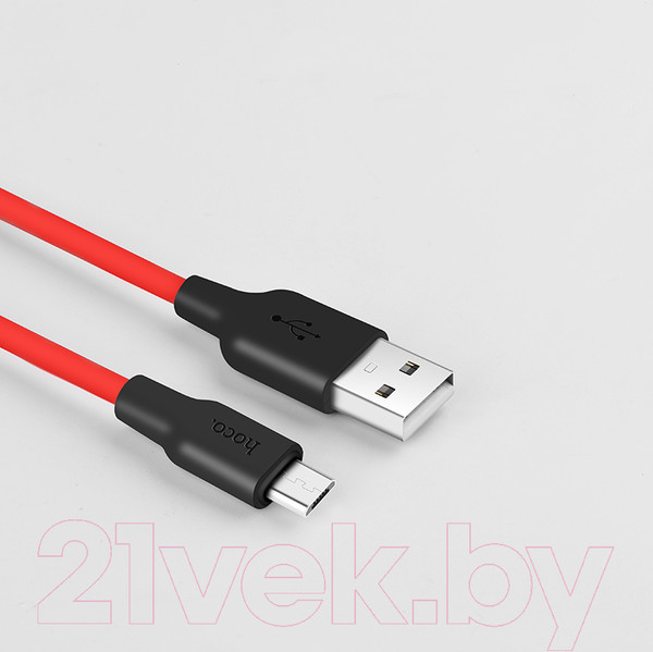 Изображение товара Кабель Hoco X21 MicroUSB (красный/черный)