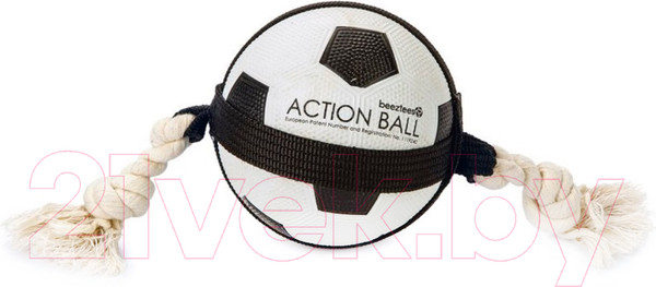 Изображение товара Игрушка для собак Beeztees Футбольный мяч с веревкой / 626709