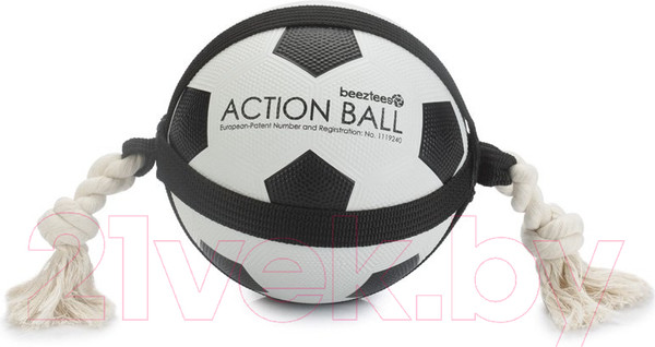 Изображение товара Игрушка для собак Beeztees Футбольный мяч с веревкой / 626711