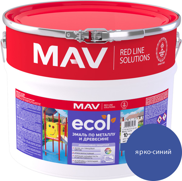 Изображение товара Эмаль MAV Ecol ПФ-115 (10кг, ярко-синий)