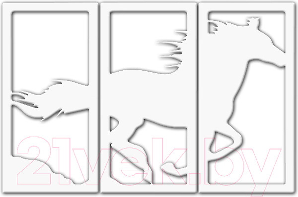 Изображение товара Декор настенный Arthata Черный скакун 50x80-V / 069-3 (белый)