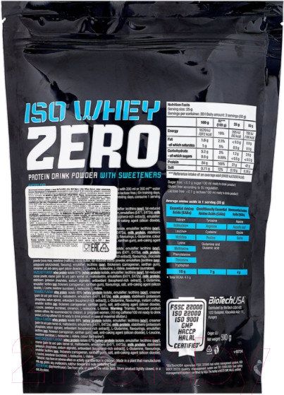 Изображение товара Протеин BioTechUSA Iso Whey Zero / I00002521 (500г, шоколад)