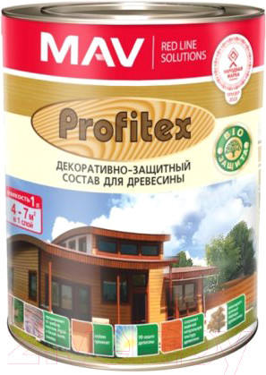 Изображение товара Защитно-декоративный состав MAV Profitex (1л, белый)