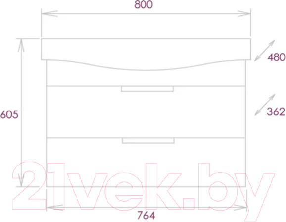 Изображение товара Тумба под умывальник Onika Девис 80.13 (108048)