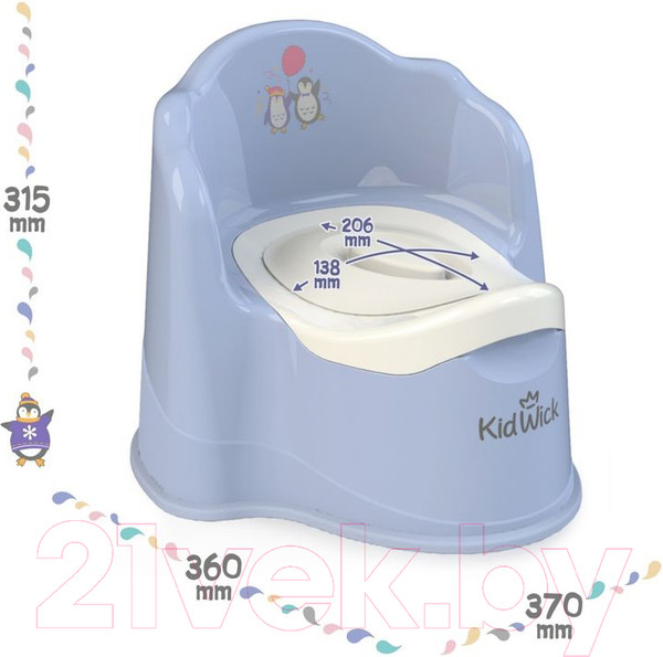 Изображение товара Детский горшок Kidwick Королевский / KW080504 (фиолетовый/темно-фиолетовый/белый)