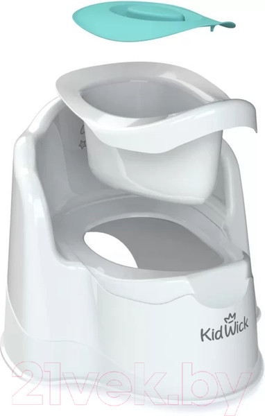 Изображение товара Детский горшок Kidwick Трон / KW070102 (белый/бирюзовый)