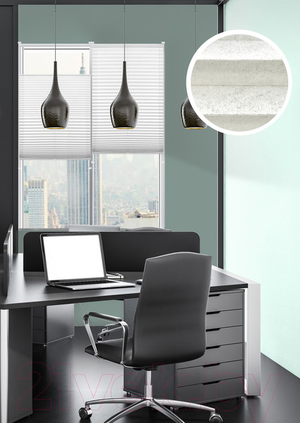 Изображение товара Штора-плиссе Эскар NoWaven 68x170 / 140501068 (белый)