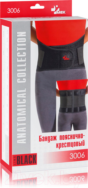 Изображение товара Корсет ортопедический пояснично-крестцовый MEK 3006 (M, черный)