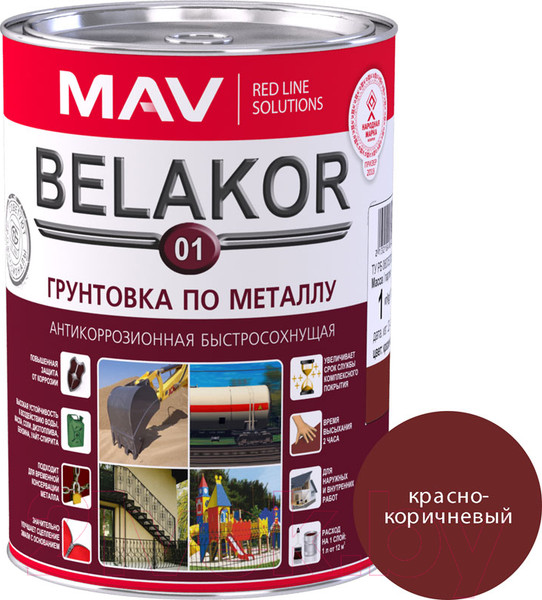 Изображение товара Грунтовка MAV Belakor-01 (1л, красно-коричневый)
