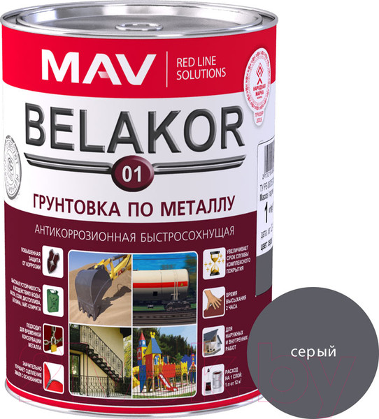 Изображение товара Грунтовка MAV Belakor-01 (1л, серый)