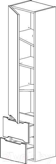 Изображение товара Шкаф-пенал для ванной СанитаМебель Сизаль 44.350 (левый)